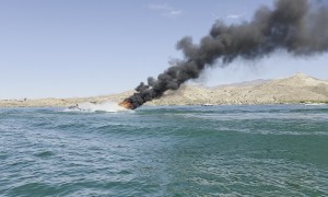 Boat Fire on Lake Havasu