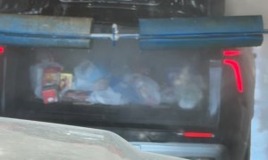 Groceries Get Soaked When SUV Enters Car Wash With Open Trunk