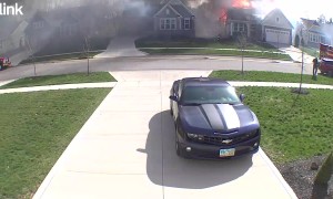 House Fire Caught on Home Security Camera
