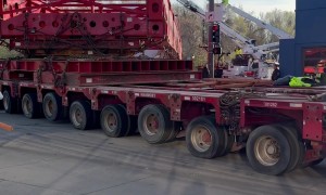 Massive Gas Turbine Transport Navigates Tight Turn in Loveland, Colorado