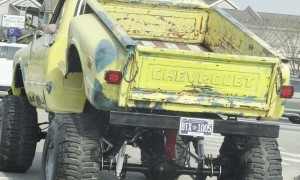 Chevy Truck With American Flag