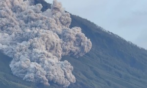 Lava Flows From Semeru Volcano