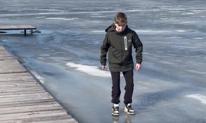 Kid Falls Through Melting Ice