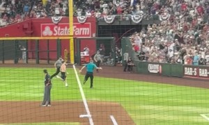 Running Fan Interrupts Arizona Baseball Game