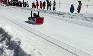 Teens' Insane Box Sled Jump at Wachusett Mountain