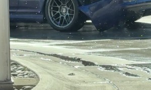 BMW M3 Rear Bumper Tears Off at Car Wash