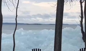 Significant Ice Push At Grand Isle Lake
