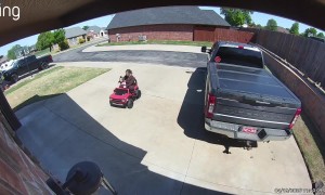 Mom Flips Toy Truck With Daughter