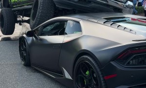 Lamborghini Crushed Under a Lifted Truck