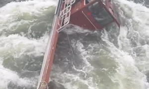 Boat Swallowed by Snake River in Hells Canyon