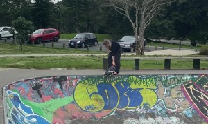 Skateboarder Slams Her Head
