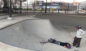 Skater Wipes Out and Fractures Head