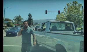 Erratic Driver Leaves Truck To Start Shouting