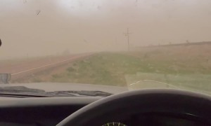 Driving Through a Dust Storm in Montana