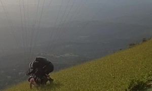 Paraglider Jumps Early