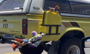 Toy Story Characters Riding Pizza Planet Truck