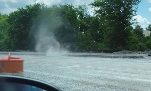 Powerful Dust Devil Spotted Beside Road