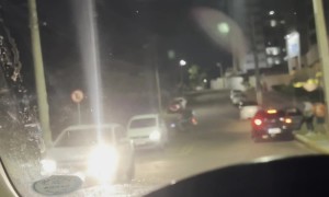 Driver Spots Motorcycle Narrowly Avoiding Disaster