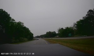 Car Crashes Then Keeps Driving