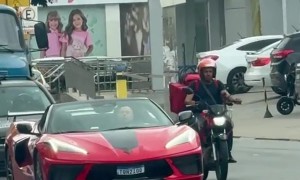 Ferrari Upstaged by Pet Piglet