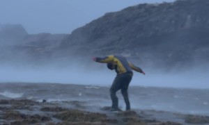 Adventurers Float Mid-Air In Strong Patagonian Winds