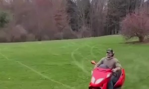 Moped Full Sends Over Hill and Crashes