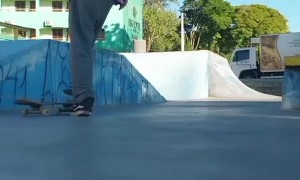 Skateboard Lands Between Legs During Trick