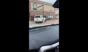 Impatient Driver Cuts in Line at Starbucks