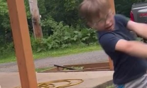 Kid Yeets Baseball Bat