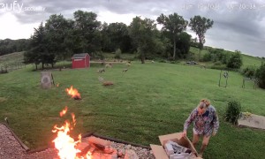 Surprise Explosion While Burning Boxes