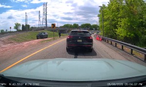 Truck Tries to Jersey Slide