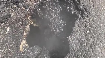 NYC Pothole Emits Steam Like a volcano