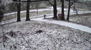 Speeding Truck Loses Control in Snowy Conditions