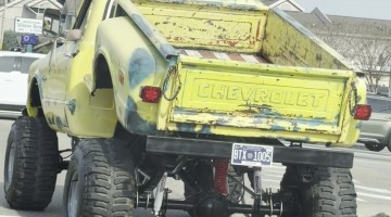 Chevy Truck With American Flag
