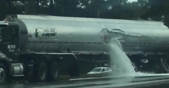 Fuel Tanker Spills its Load onto Highway - Sharedots
