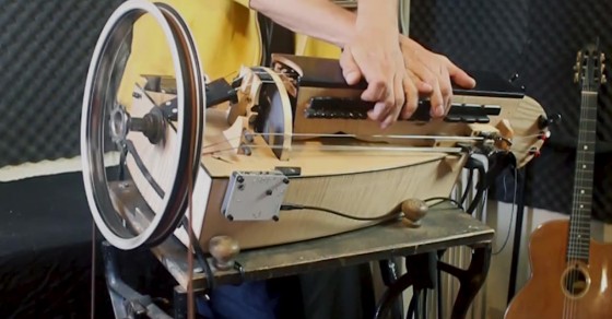 Electric Hurdy-Gurdy On Sewing Machine Crank - Sharedots