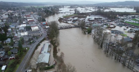 Drone Footage of Record High Flood in Downtown Snohomish, WA - Sharedots
