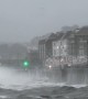 High tide batters promenade in Penzance