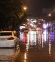 Diners stranded after monsoon turns road into flooded river