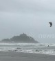Ocean high! Kite surfers make most of gale-force winds in front of iconic St Michael\'s Mount