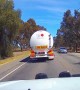 Semi Swerves Trying to Cut off Car
