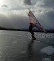 Kitewing skating on Alaska\'s first ice