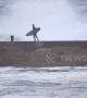 Surfer swept off his feet at Cornwall beach by strong post-Hurricane Oscar waves