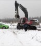 Car vs Excavator Ends in Instant Karma