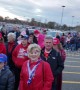 Line snakes in parking lot ahead of Trump campaign rally in Fort Wayne, Indiana