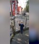 Toddler Startled by Funny Goat