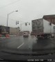 Semi Truck Takes Down Crosswalk Signal