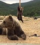 Bear does a little dance in Kosovo sanctuary