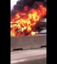 Truck goes up in flames on Interstate 45