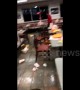Trash strewn across Houston fast food restaurant after epic high-school food fight